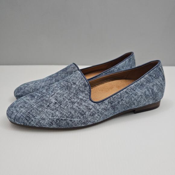 Vionic Willa II Ballet Flat Womens 7.5 WIDE Denim Blue Suede Slip On Casual - Picture 1 of 13
